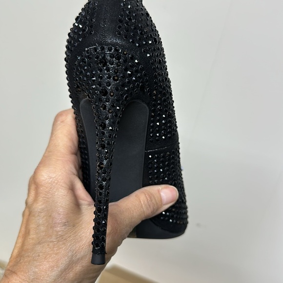 Elisabet Tang Women Pumps, Pointed Toe High Heel Glitter Rhinestone Heels Sparks - Picture 3 of 12